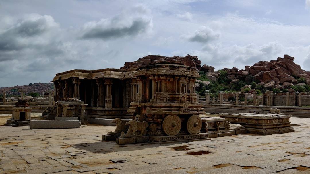 The stone chariot and carved pillars of Hampi's Vittala Temple