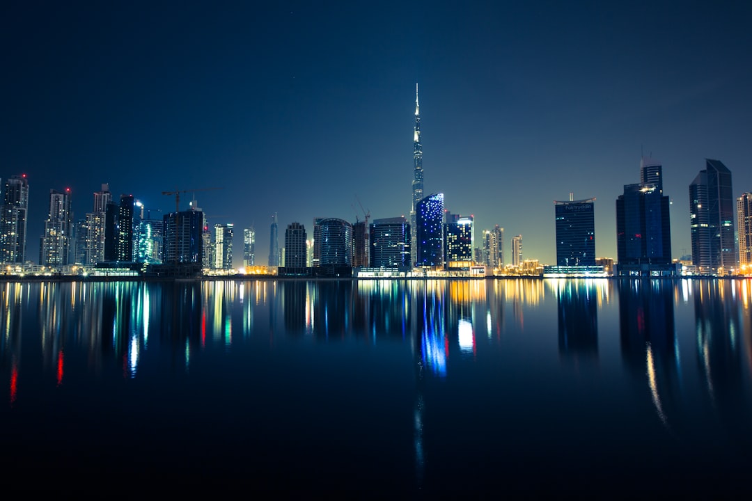 Panoramic night skyline of Dubai Creek Harbour, a quieter alternative to Downtown for New Year's Eve